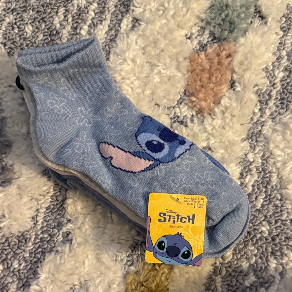 Disney Stitch 5 Pack Ankle Socks
